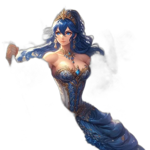 dress, jewelry, staff, weapon transparent PNG cut-out