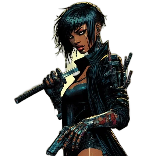 weapon, comic book art, cyberpunk, concept art transparent PNG cut-out
