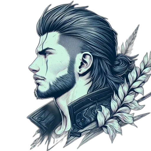 hair, face, fantasy art, concept art transparent PNG cut-out