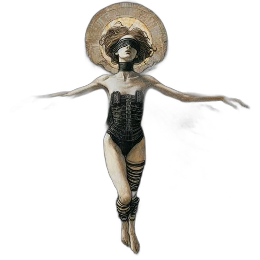 hat, mask, dress, staff transparent PNG cut-out