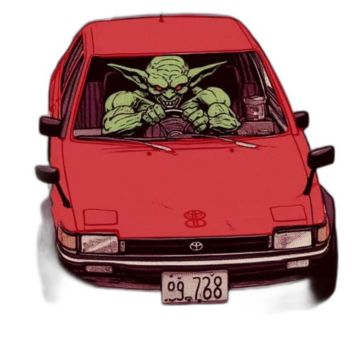 car, concept art, comic book art, pixel art transparent PNG cut-out