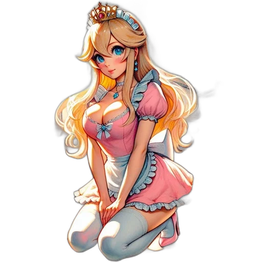 dress, crown, staff, pixel art transparent PNG cut-out