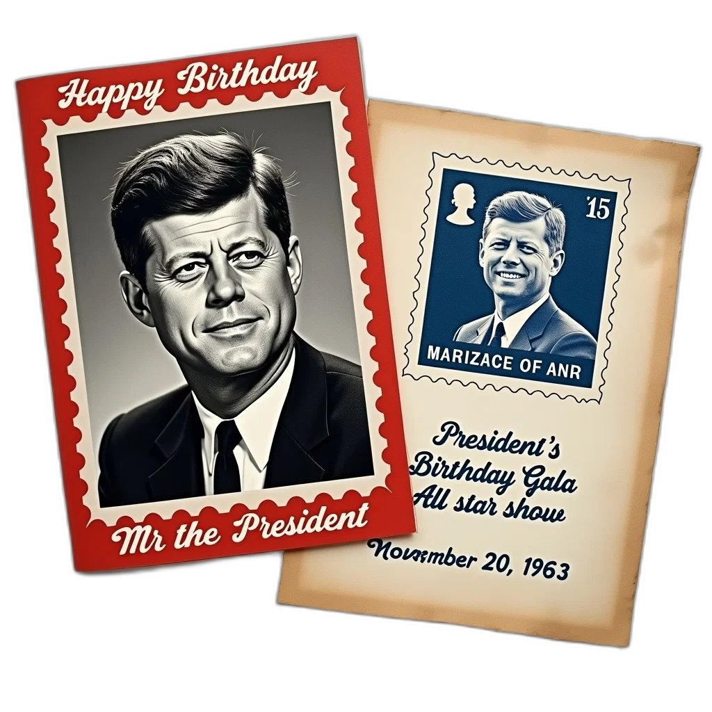 vintage-style, birthday, card, black transparent PNG cut-out
