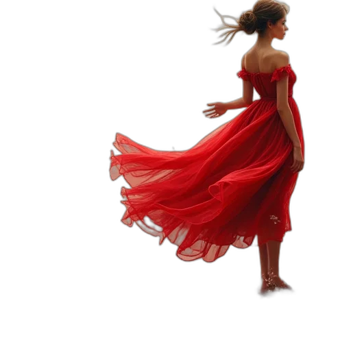 dress, jewelry, hair, 3d render transparent PNG cut-out