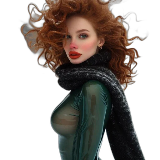 jacket, dress, hair, fantasy art transparent PNG cut-out