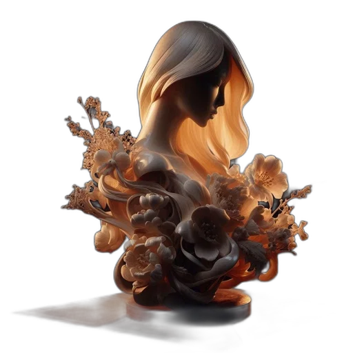 hair, mask, flower, face transparent PNG cut-out