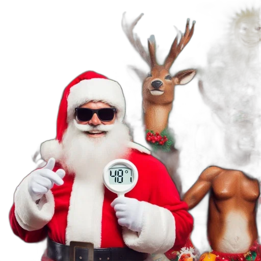 festive, scene, displays, santa transparent PNG cut-out