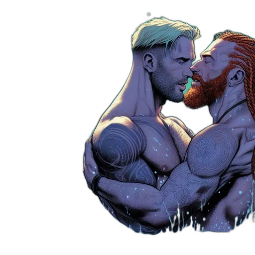 comic book art, concept art, fantasy art, watercolor transparent PNG cut-out
