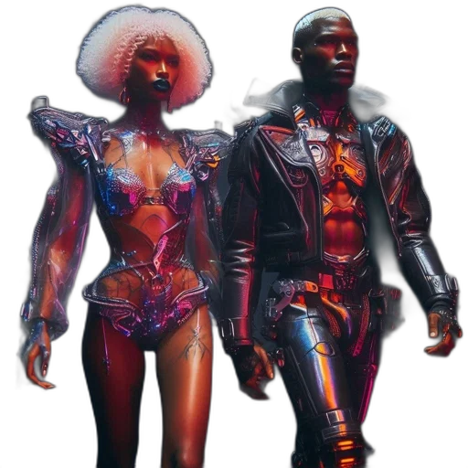 jacket, concept art, cyberpunk, comic book art transparent PNG cut-out