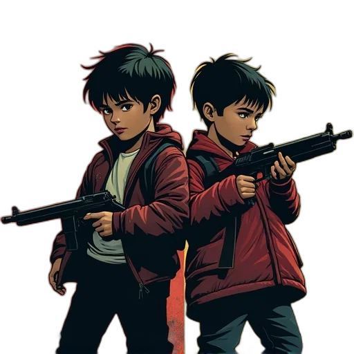weapon, jacket, comic book art, concept art transparent PNG cut-out