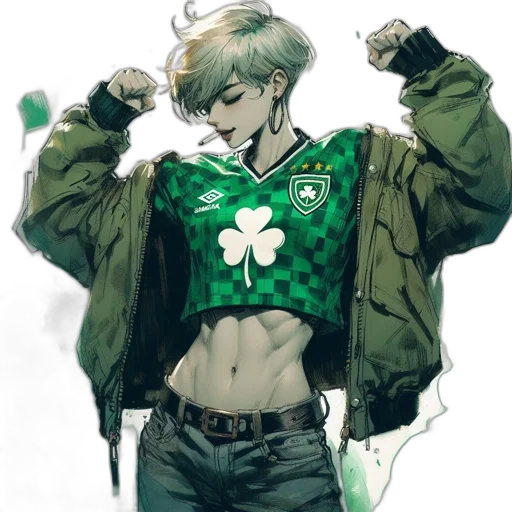 jacket, comic book art, concept art, watercolor transparent PNG cut-out