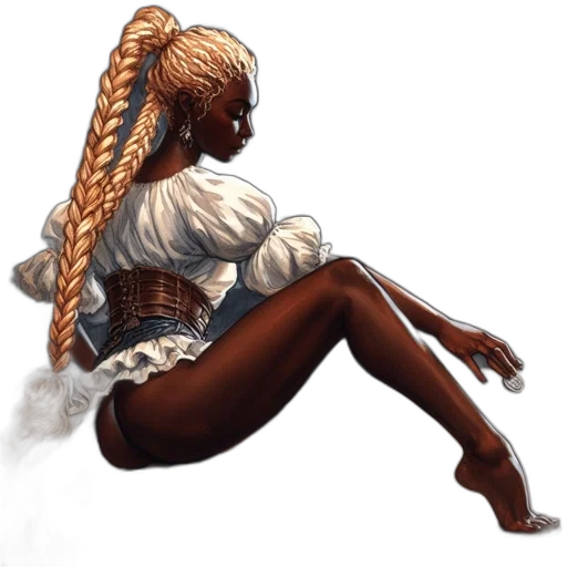 hair, dress, staff, concept art transparent PNG cut-out