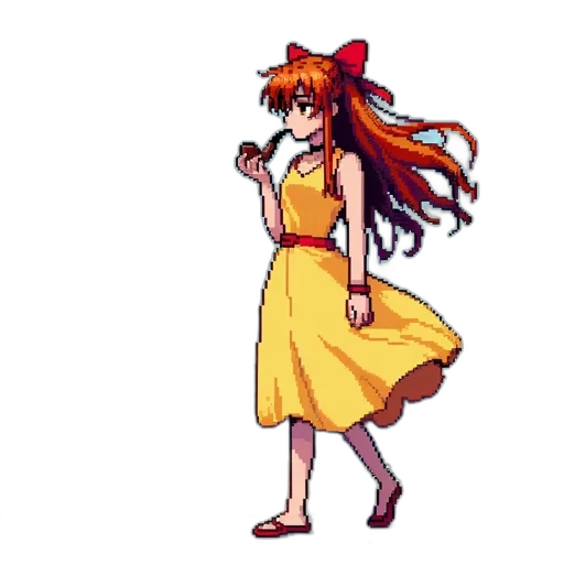dress, staff, weapon, hat transparent PNG cut-out