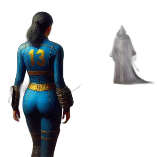 dress, staff, jacket, mask transparent PNG cut-out