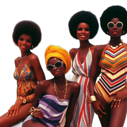 four, women, vivid, swimwear transparent PNG cut-out