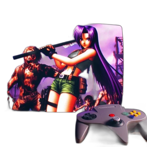 weapon, pixel art, cyberpunk, vaporwave transparent PNG cut-out