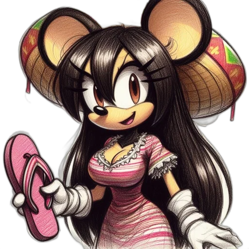 dress, staff, hat, mask transparent PNG cut-out