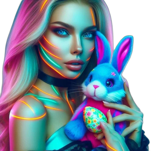 face, fantasy art, cyberpunk, photorealistic transparent PNG cut-out