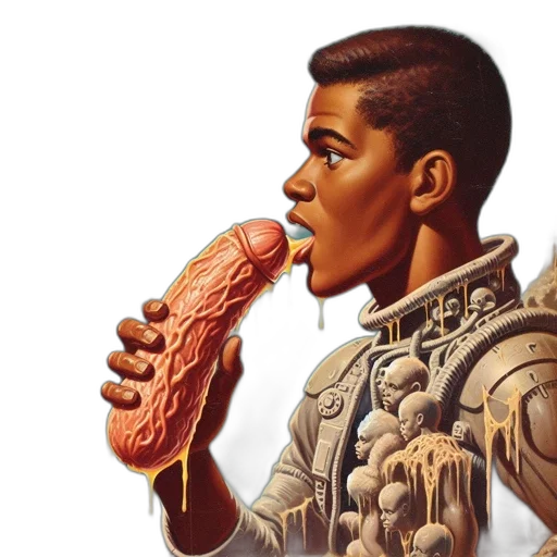 food, sword, robot, comic book art transparent PNG cut-out