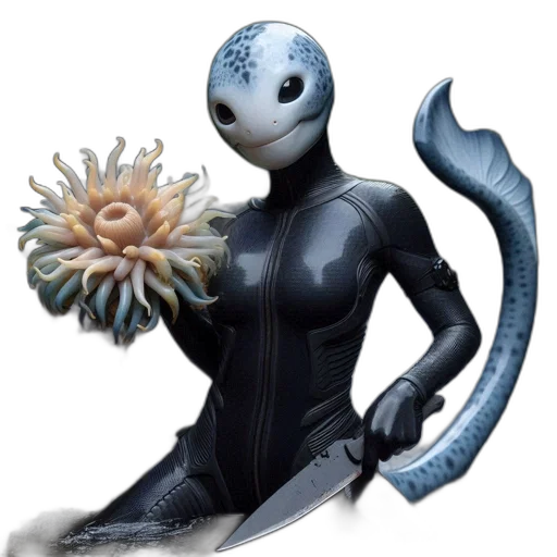 robot, creature, staff, mask transparent PNG cut-out