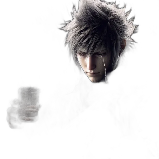face, hair, mask, weapon transparent PNG cut-out