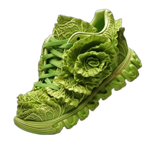 shoes, photorealistic, 3d render, green transparent PNG cut-out