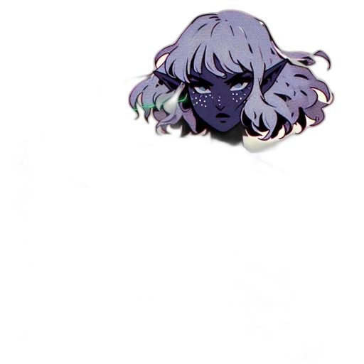 hair, creature, flower, face transparent PNG cut-out