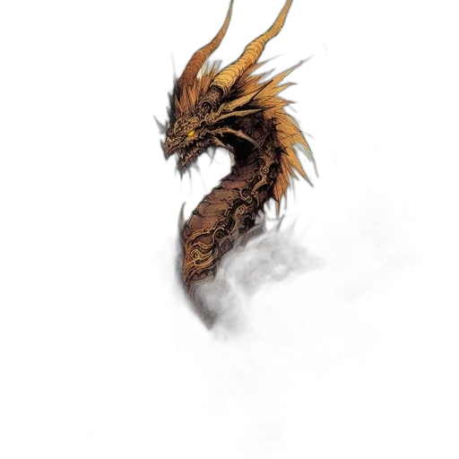 dragon, creature, mask, staff transparent PNG cut-out