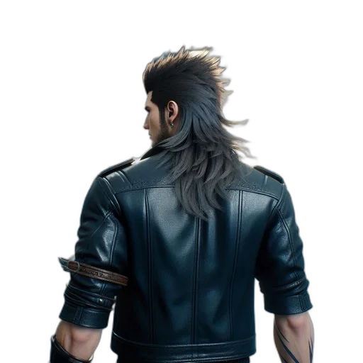 jacket, hair, weapon, dragon transparent PNG cut-out