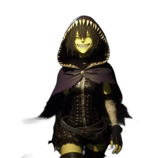 mask, dress, creature, staff transparent PNG cut-out