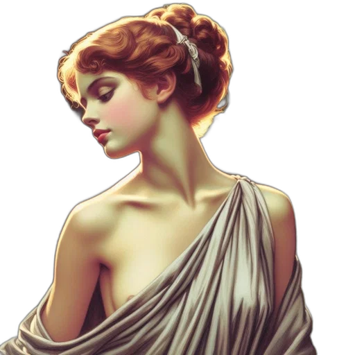 dress, jewelry, face, fantasy art transparent PNG cut-out