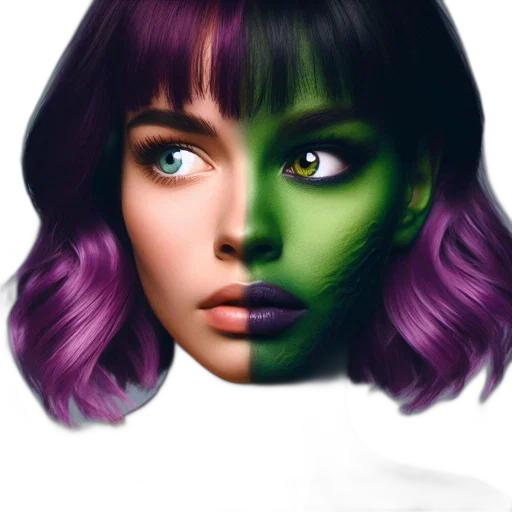face, hair, mask, crown transparent PNG cut-out