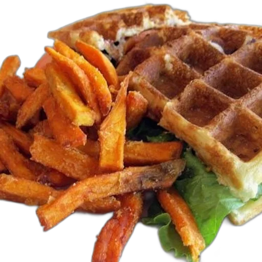 food, plate, featuring, waffle transparent PNG cut-out