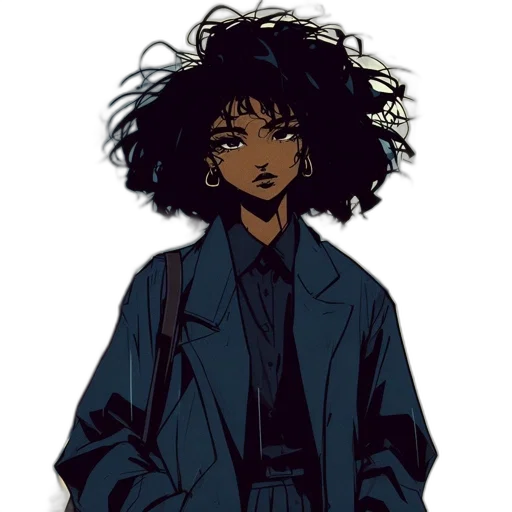 jacket, hair, staff, anime transparent PNG cut-out
