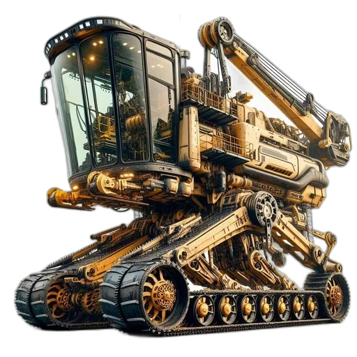 robot, weapon, concept art, 3d render transparent PNG cut-out