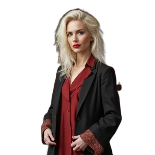jacket, staff, dress, photorealistic transparent PNG cut-out