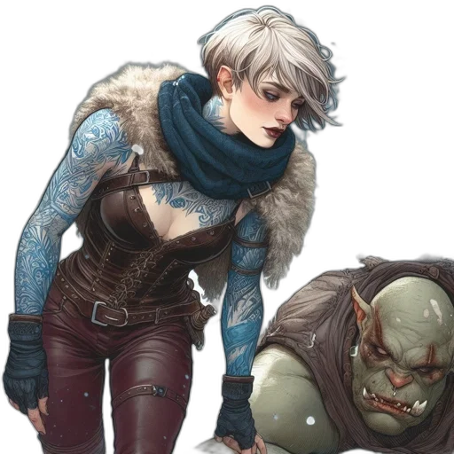 concept art, comic book art, fantasy art, watercolor transparent PNG cut-out