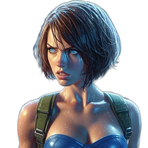face, comic book art, concept art, pixel art transparent PNG cut-out