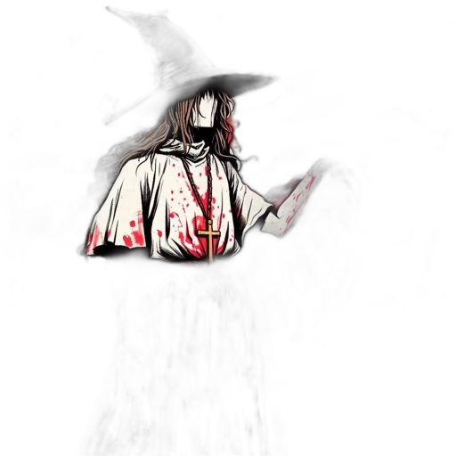dress, hat, staff, mask transparent PNG cut-out
