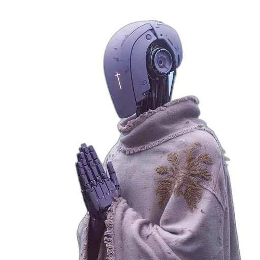 robot, jacket, mask, staff transparent PNG cut-out