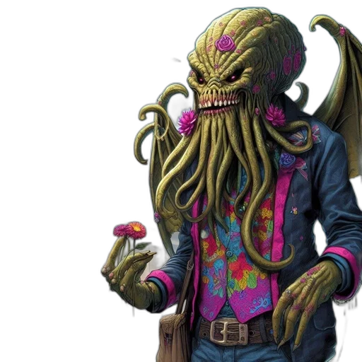creature, jacket, staff, concept art transparent PNG cut-out