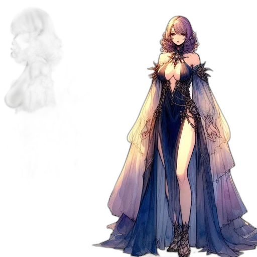 dress, concept art, fantasy art, watercolor transparent PNG cut-out