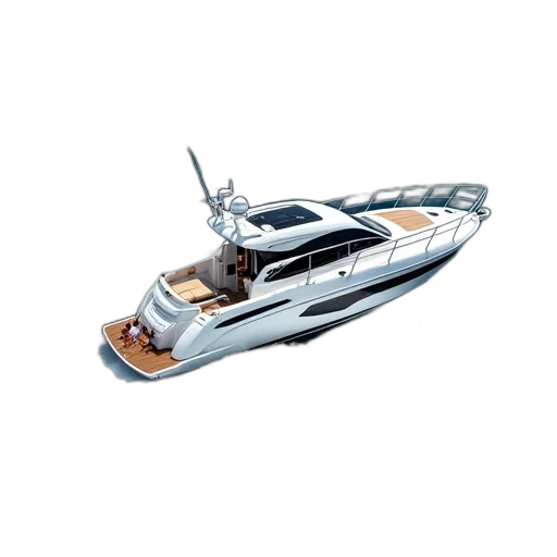 3d render, white, speedboat, sleek transparent PNG cut-out