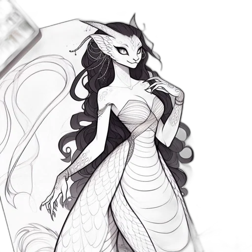 dress, dragon, creature, concept art transparent PNG cut-out