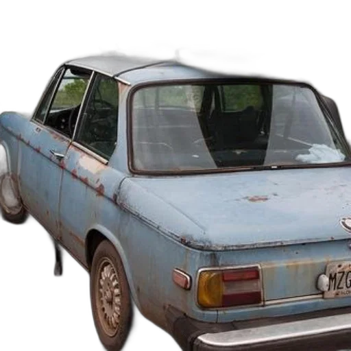 car, photorealistic, 3d render, weathered transparent PNG cut-out