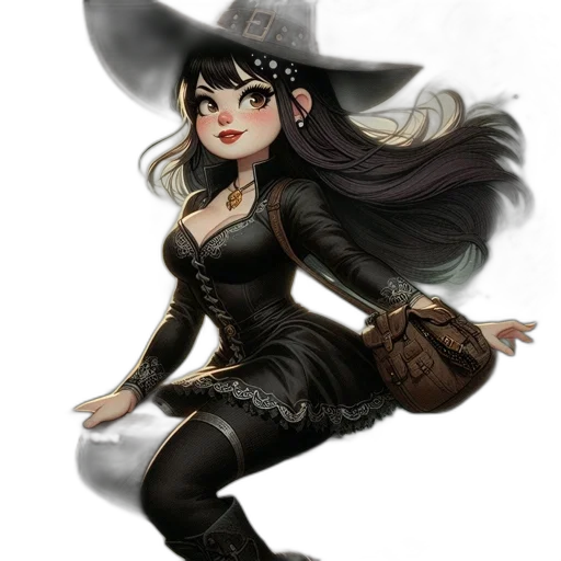 staff, hat, dress, fantasy art transparent PNG cut-out
