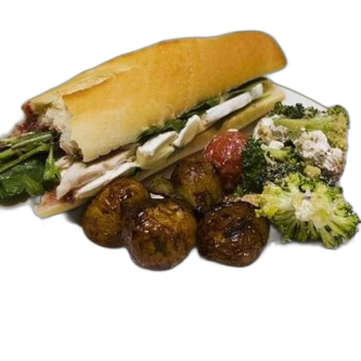 food, plate, sandwich, roasted transparent PNG cut-out