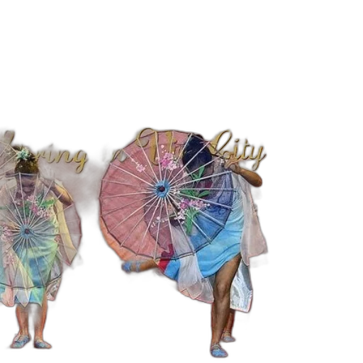 umbrella, dress, hat, 3d render transparent PNG cut-out
