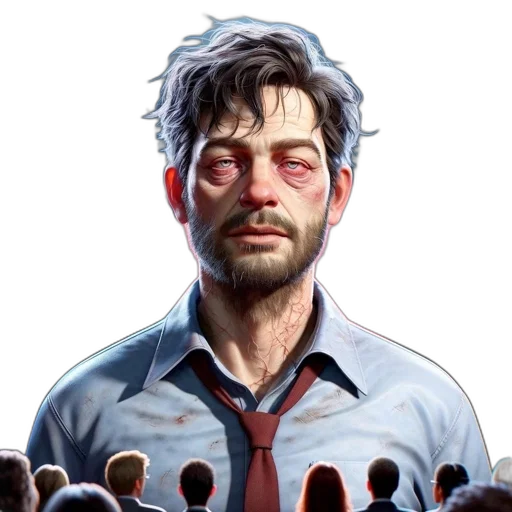 face, jacket, mask, staff transparent PNG cut-out
