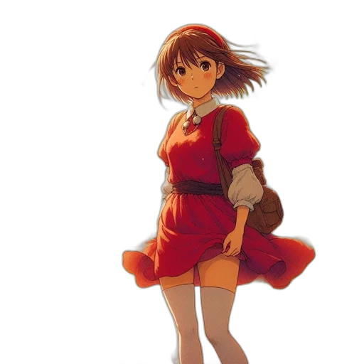 dress, staff, jacket, anime transparent PNG cut-out